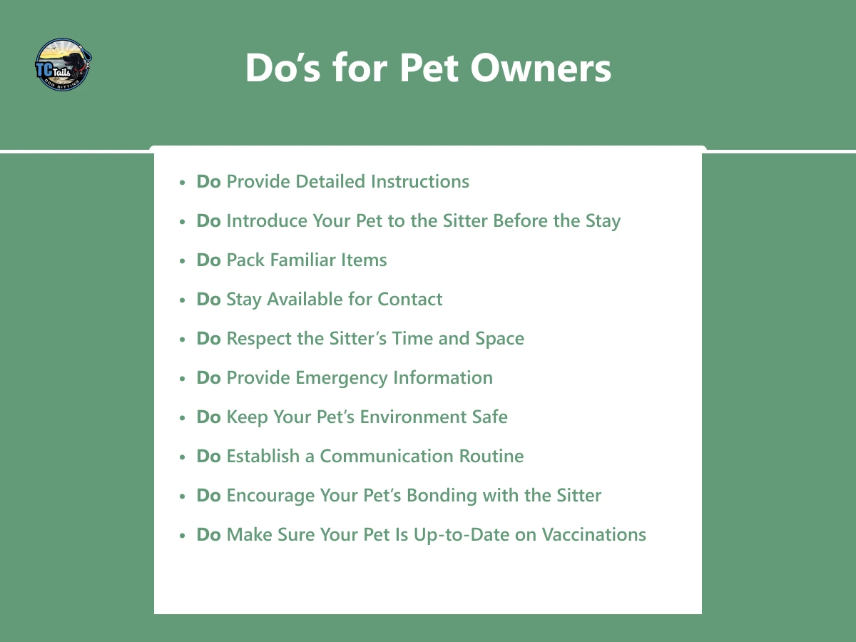 dos for pet owners