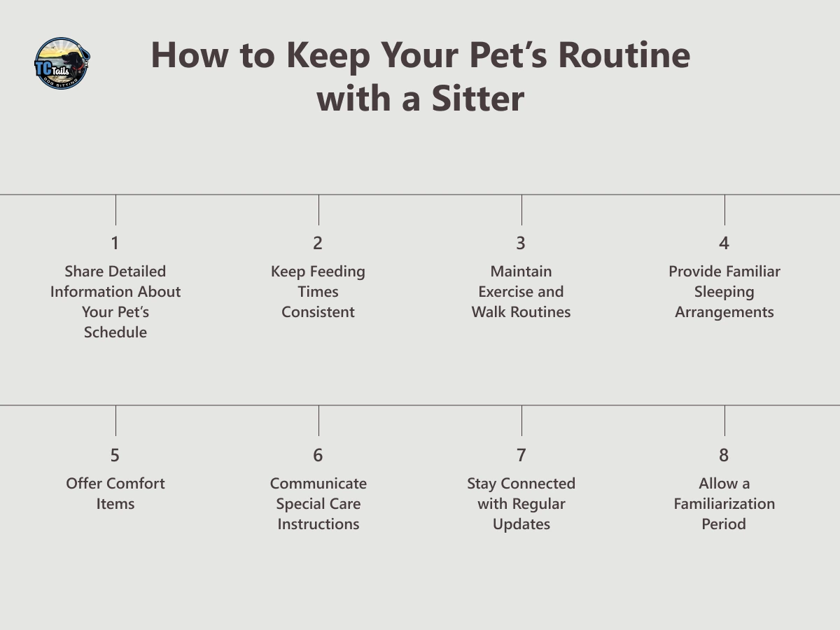 how to keep your pets routine with a sitter